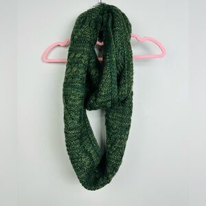 Aran Tradition Green Knit Infinity Scarf